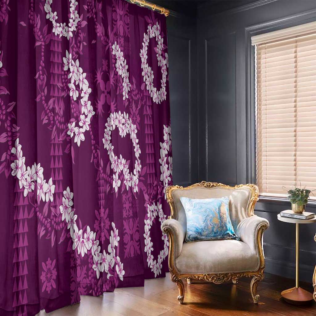 Mokihana Maile and Ilima Leis Window Curtain Akala Hawaiian Tapa Quilt Pattern - Polynesian Pride