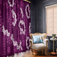 Mokihana Maile and Ilima Leis Window Curtain Akala Hawaiian Tapa Quilt Pattern - Polynesian Pride