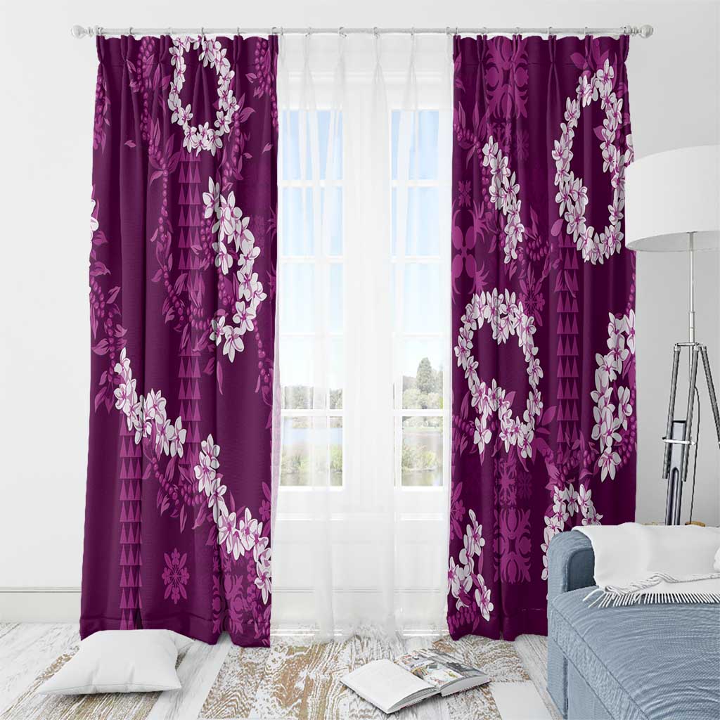 Mokihana Maile and Ilima Leis Window Curtain Akala Hawaiian Tapa Quilt Pattern - Polynesian Pride