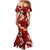 Mokihana Maile and Ilima Leis Family Matching Mermaid Dress and Hawaiian Shirt Ulaʻula Hawaiian Tapa Quilt Pattern - Polynesian Pride