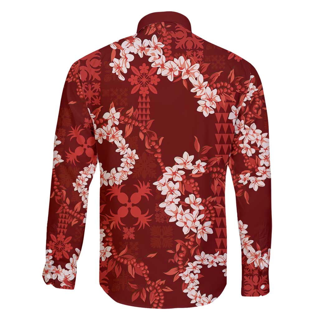 Mokihana Maile and Ilima Leis Family Matching Off Shoulder Short Dress and Hawaiian Shirt Ulaʻula Hawaiian Tapa Quilt Pattern - Polynesian Pride