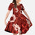 Mokihana Maile and Ilima Leis Family Matching Short Sleeve Bodycon Dress and Hawaiian Shirt Ulaʻula Hawaiian Tapa Quilt Pattern - Polynesian Pride