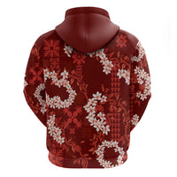 Mokihana Maile and Ilima Leis Hoodie Ulaʻula Hawaiian Tapa Quilt Pattern - Polynesian Pride