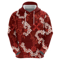 Mokihana Maile and Ilima Leis Hoodie Ulaʻula Hawaiian Tapa Quilt Pattern - Polynesian Pride