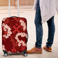 Mokihana Maile and Ilima Leis Luggage Cover Ulaʻula Hawaiian Tapa Quilt Pattern - Polynesian Pride