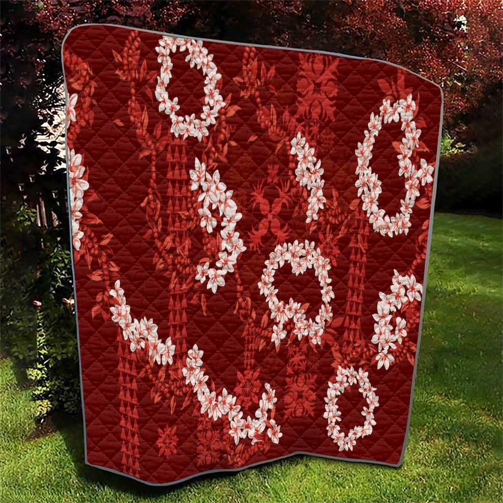 Mokihana Maile and Ilima Leis Quilt Ulaʻula Hawaiian Tapa Quilt Pattern - Polynesian Pride