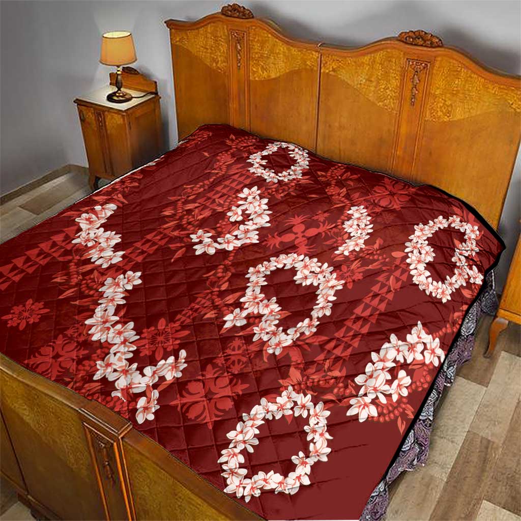 Mokihana Maile and Ilima Leis Quilt Ulaʻula Hawaiian Tapa Quilt Pattern - Polynesian Pride