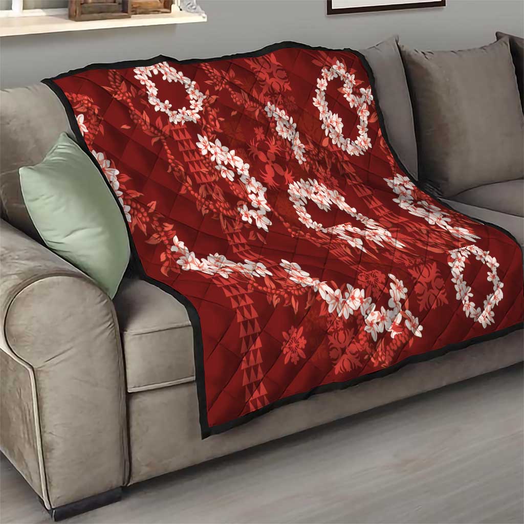 Mokihana Maile and Ilima Leis Quilt Ulaʻula Hawaiian Tapa Quilt Pattern - Polynesian Pride