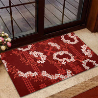 Mokihana Maile and Ilima Leis Rubber Doormat Ulaʻula Hawaiian Tapa Quilt Pattern - Polynesian Pride