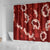 Mokihana Maile and Ilima Leis Shower Curtain Ulaʻula Hawaiian Tapa Quilt Pattern - Polynesian Pride