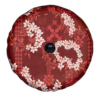 Mokihana Maile and Ilima Leis Spare Tire Cover Ulaʻula Hawaiian Tapa Quilt Pattern - Polynesian Pride