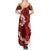 Mokihana Maile and Ilima Leis Summer Maxi Dress Ulaʻula Hawaiian Tapa Quilt Pattern - Polynesian Pride