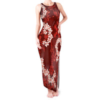 Mokihana Maile and Ilima Leis Tank Maxi Dress Ulaʻula Hawaiian Tapa Quilt Pattern - Polynesian Pride