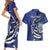 Personalized FSM 1986 Independence Day Couples Matching Short Sleeve Bodycon Dress and Hawaiian Shirt Polynesian Shark Tattoo Style