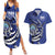 Personalized FSM 1986 Independence Day Couples Matching Summer Maxi Dress and Hawaiian Shirt Polynesian Shark Tattoo Style