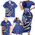 Personalized FSM 1986 Independence Day Family Matching Short Sleeve Bodycon Dress and Hawaiian Shirt Polynesian Shark Tattoo Style