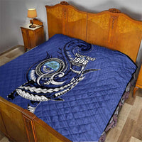 Personalized FSM 1986 Independence Day Quilt Polynesian Shark Tattoo Style