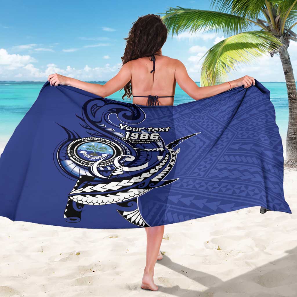 Personalized FSM 1986 Independence Day Sarong Polynesian Shark Tattoo Style