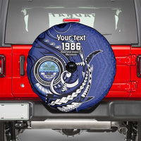 Personalized FSM 1986 Independence Day Spare Tire Cover Polynesian Shark Tattoo Style