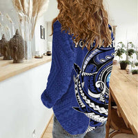 Personalized FSM 1986 Independence Day Women Casual Shirt Polynesian Shark Tattoo Style LT9 - Polynesian Pride