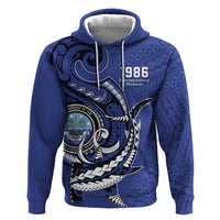 Personalized FSM 1986 Independence Day Zip Hoodie Polynesian Shark Tattoo Style LT9 Pullover Hoodie Blue - Polynesian Pride