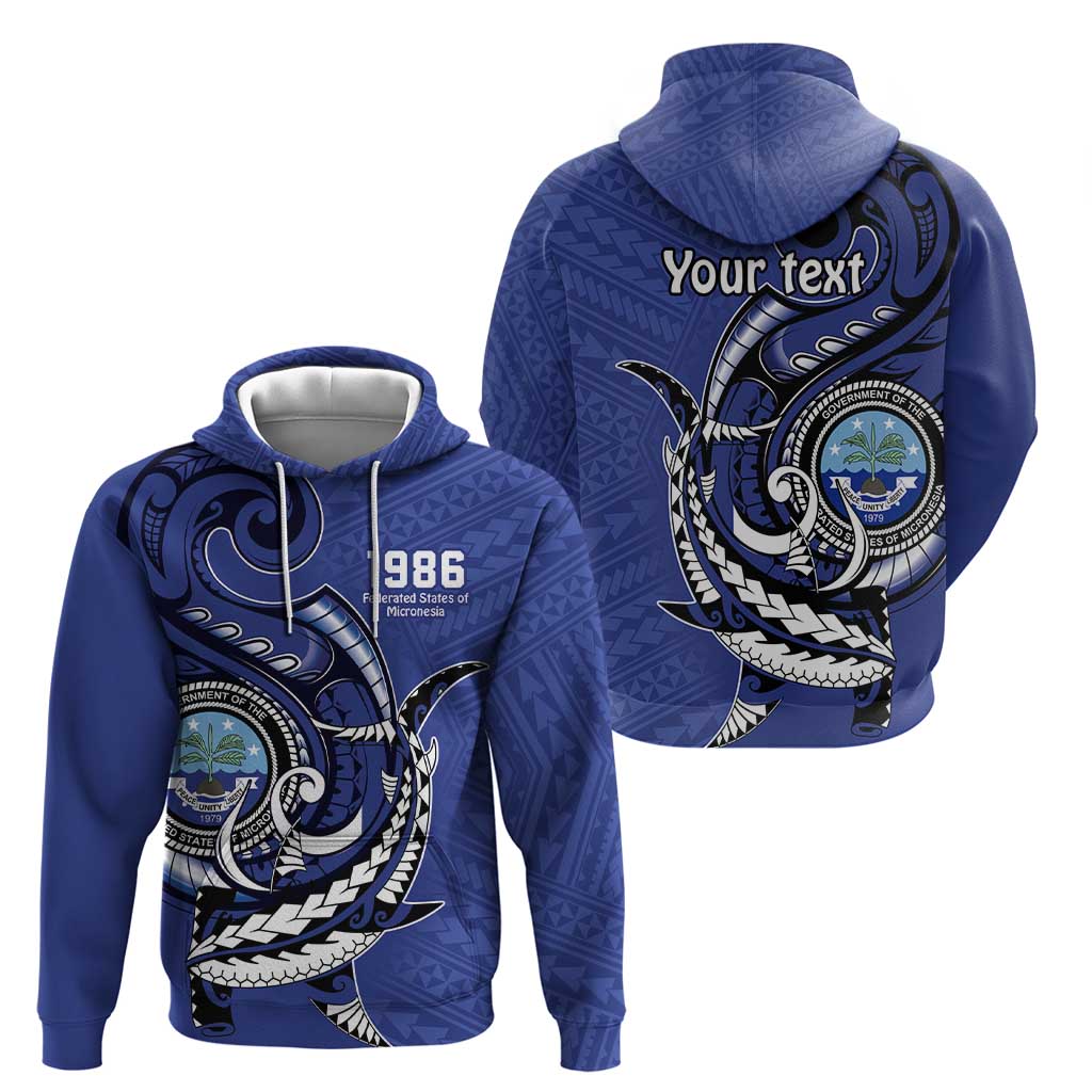 Personalized FSM 1986 Independence Day Zip Hoodie Polynesian Shark Tattoo Style LT9 - Polynesian Pride
