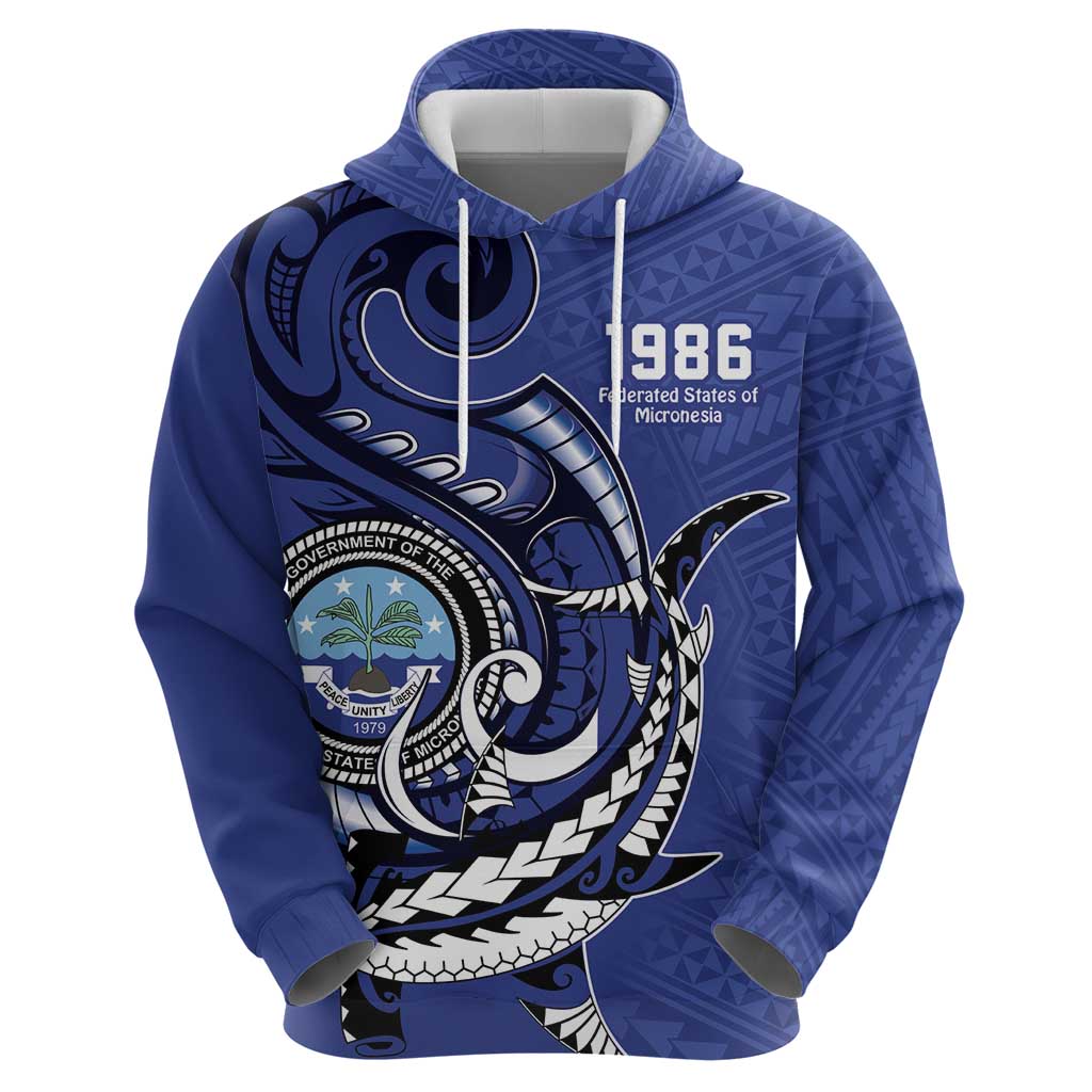 Personalized FSM 1986 Independence Day Zip Hoodie Polynesian Shark Tattoo Style LT9 - Polynesian Pride