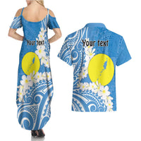 Personalized Palau 1994 Belau Rekid Couples Matching Summer Maxi Dress and Hawaiian Shirt Polynesian Plumeria Style