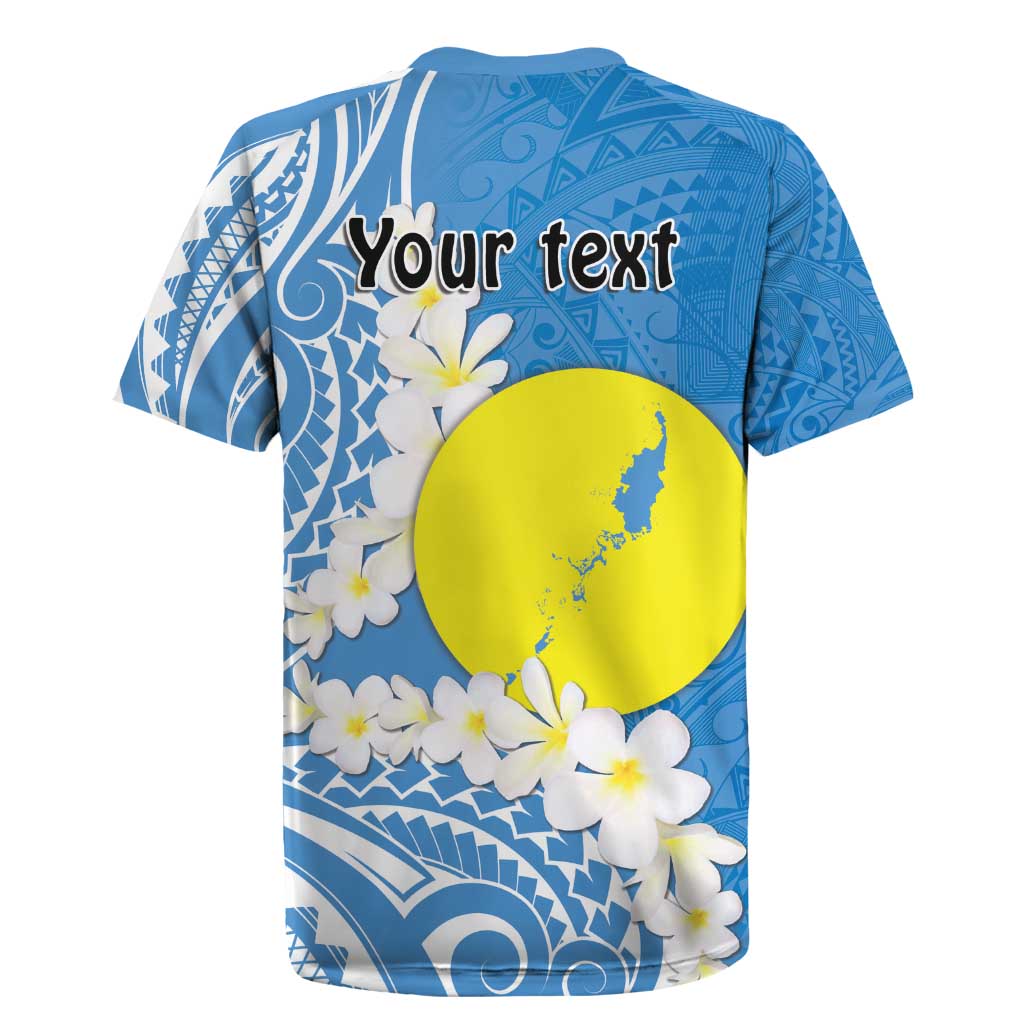 Personalized Palau 1994 Belau Rekid Rugby Jersey Polynesian Plumeria Style