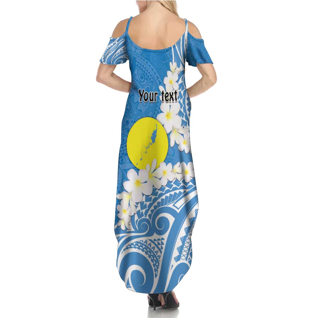 Personalized Palau 1994 Belau Rekid Summer Maxi Dress Polynesian Plumeria Style