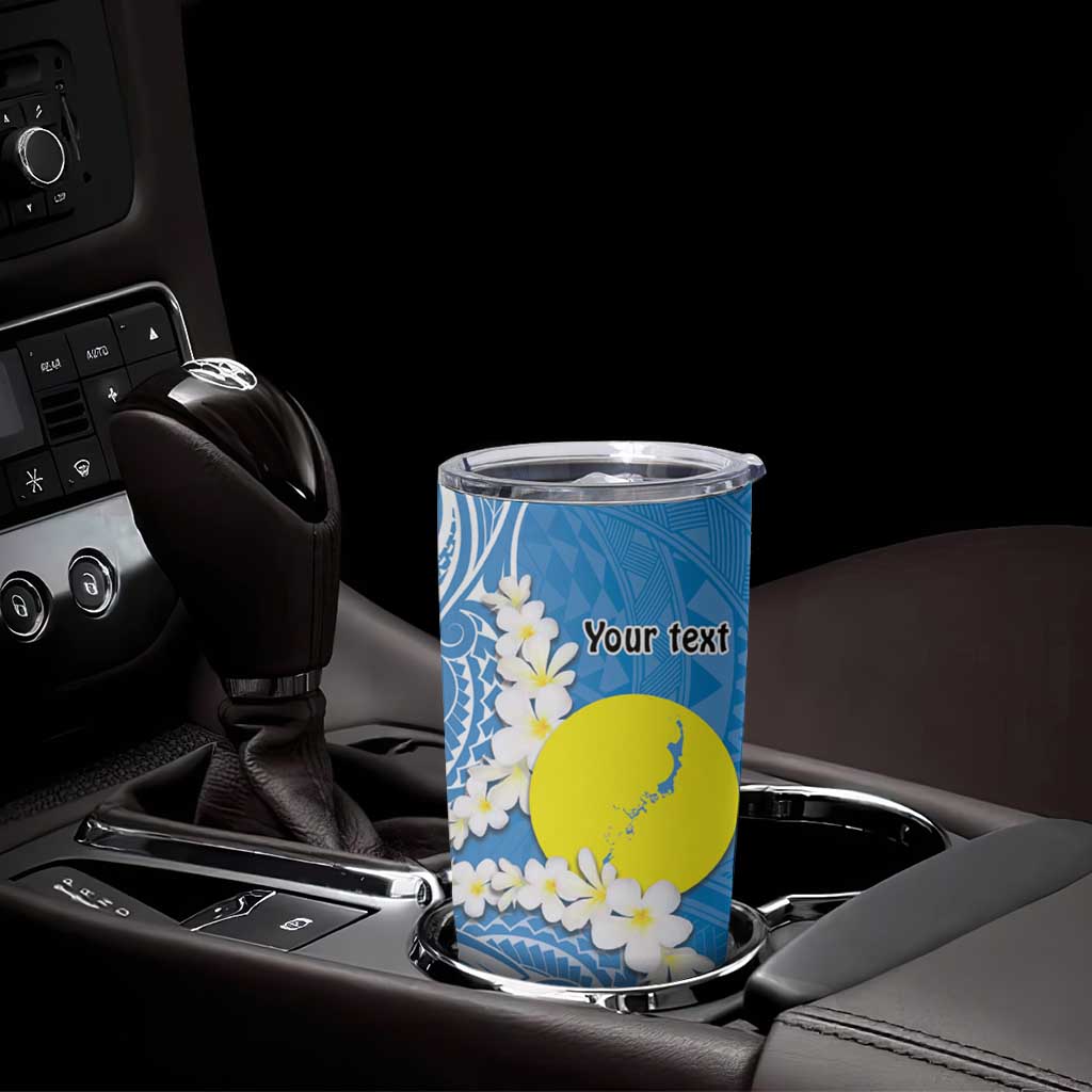 Personalized Palau 1994 Belau Rekid Tumbler Cup Polynesian Plumeria Style