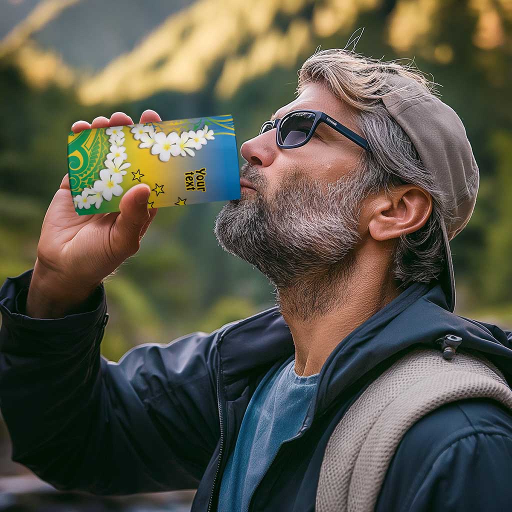 Personalised Tuvalu 1978 Independence Day 4 in 1 Can Cooler Tumbler Polynesian Plumeria Style