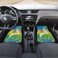 Personalised Tuvalu 1978 Independence Day Car Mats Polynesian Plumeria Style