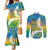 Personalised Tuvalu 1978 Independence Day Couples Matching Mermaid Dress and Long Sleeve Button Shirt Polynesian Plumeria Style