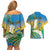 Personalised Tuvalu 1978 Independence Day Couples Matching Off Shoulder Short Dress and Hawaiian Shirt Polynesian Plumeria Style