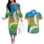 Personalised Tuvalu 1978 Independence Day Couples Matching Off The Shoulder Long Sleeve Dress and Hawaiian Shirt Polynesian Plumeria Style