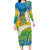 Personalised Tuvalu 1978 Independence Day Family Matching Long Sleeve Bodycon Dress and Hawaiian Shirt Polynesian Plumeria Style