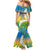 Personalised Tuvalu 1978 Independence Day Mermaid Dress Polynesian Plumeria Style