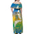 Personalised Tuvalu 1978 Independence Day Off Shoulder Maxi Dress Polynesian Plumeria Style