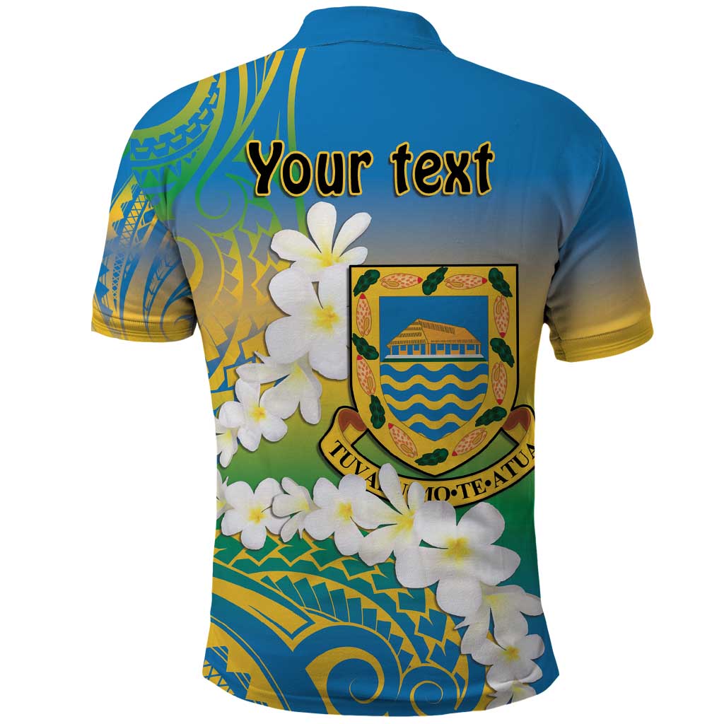 Personalised Tuvalu 1978 Independence Day Polo Shirt Polynesian Plumeria Style