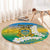 Personalised Tuvalu 1978 Independence Day Round Carpet Polynesian Plumeria Style