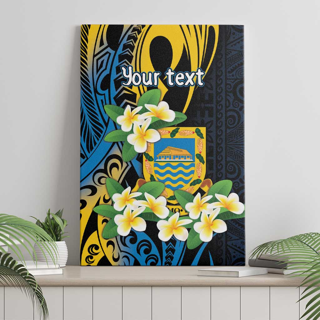 Personalised Tuvalu Beautiful Plumeria Flower Canvas Wall Art