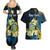 Personalised Tuvalu Beautiful Plumeria Flower Couples Matching Summer Maxi Dress and Hawaiian Shirt