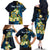 Personalised Tuvalu Beautiful Plumeria Flower Family Matching Off The Shoulder Long Sleeve Dress and Hawaiian Shirt