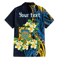 Personalised Tuvalu Beautiful Plumeria Flower Family Matching Short Sleeve Bodycon Dress and Hawaiian Shirt