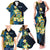 Personalised Tuvalu Beautiful Plumeria Flower Family Matching Tank Maxi Dress and Hawaiian Shirt