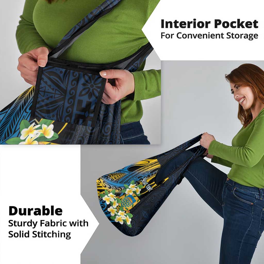 Personalised Tuvalu Beautiful Plumeria Flower Grocery Bag