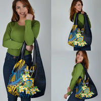 Personalised Tuvalu Beautiful Plumeria Flower Grocery Bag