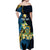 Personalised Tuvalu Beautiful Plumeria Flower Off Shoulder Maxi Dress