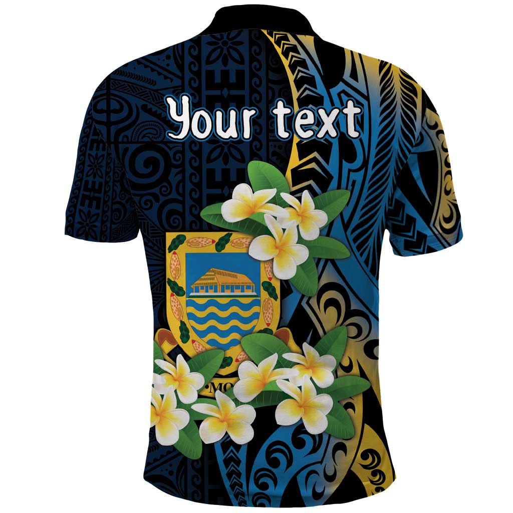 Personalised Tuvalu Beautiful Plumeria Flower Polo Shirt